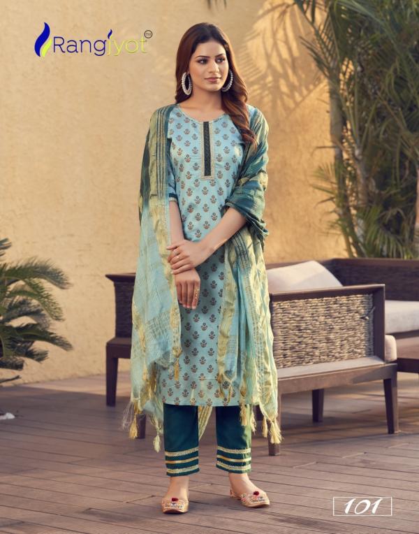 Rangjyoti Saheli 101 Stylish Wear Chanderi Cotton Designer Readymade Suit